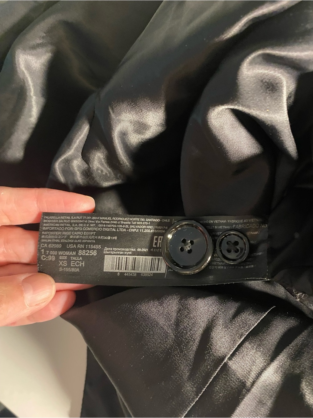Mango Black Double-Breasted Wool Blend Trench Coat - Picture 7 of 9